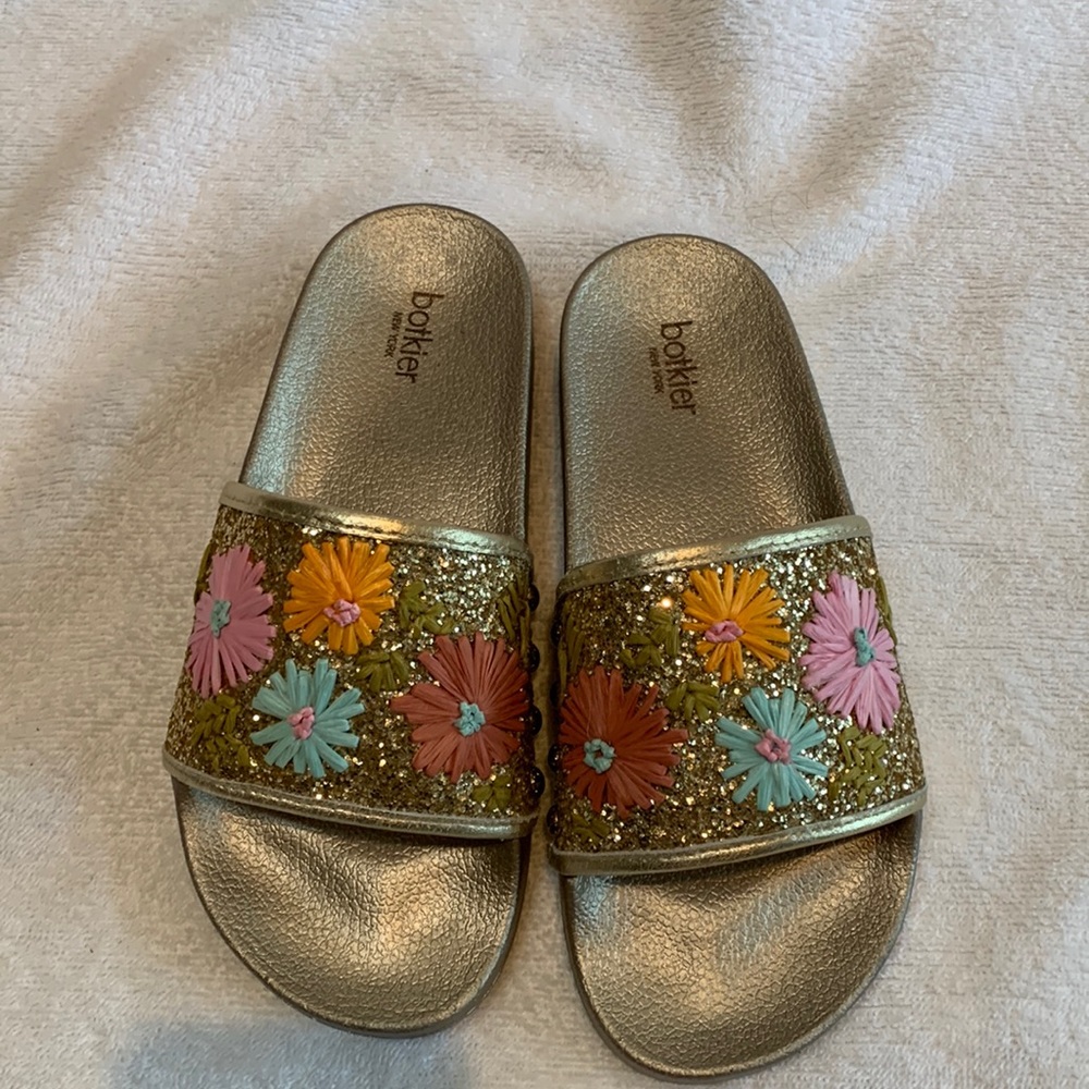 Gold glitter floral Botkier Frieda slide